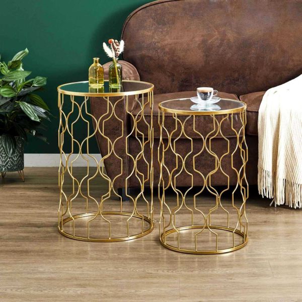 Table gigogne en métal Dubai (Lot de 2) - THE HOME DECO FACTORY