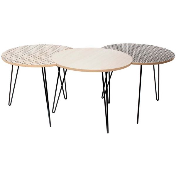 Table gigogne pieds fils (Lot de 3)