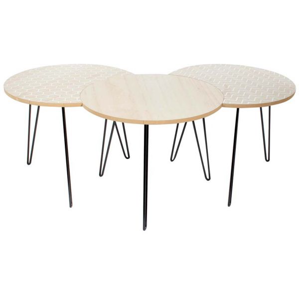 Table gigogne pieds fils (Lot de 3)