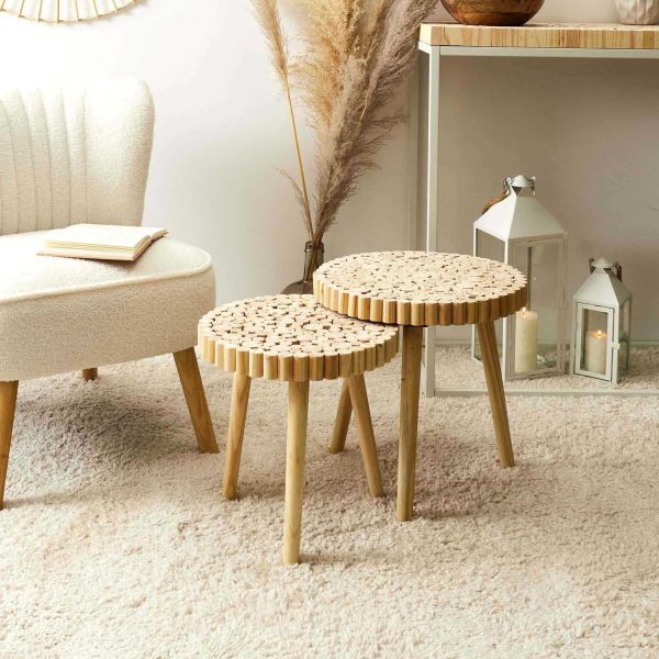Table gigogne rondin en bois 40 cm - 5