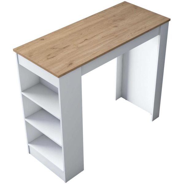 Table haute de cuisine avec étagères Janey