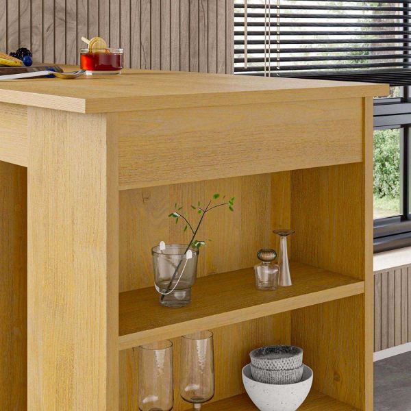 Table haute avec étagères en agglomère Swallow - 149