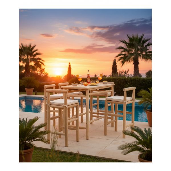 Table haute en teck - Arthur - AUBRY GASPARD