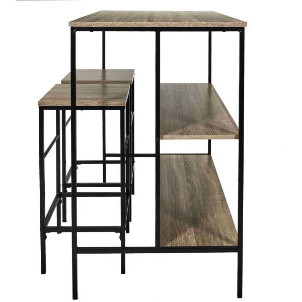 Table ilot en bois avec 2 tabourets Loka - 139