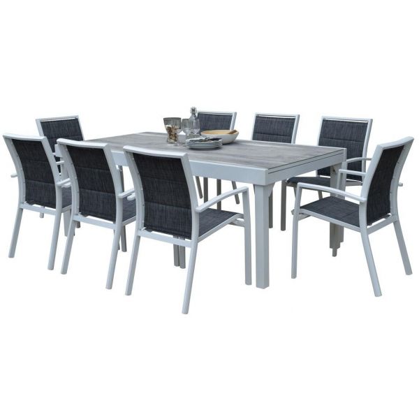 Table de jardin modulo wood 200 à 320 cm