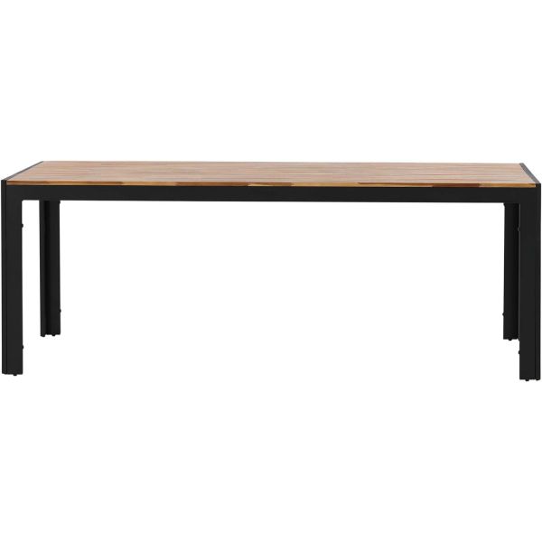 Table de jardin en aluminium et acacia 205 x 90 cm Bois - 399