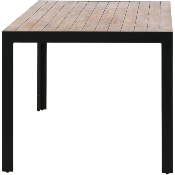 Table de jardin en aluminium et acacia 205 x 90 cm Bois - 5