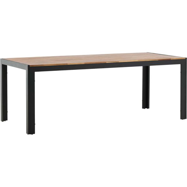 Table de jardin en aluminium et acacia 205 x 90 cm Bois