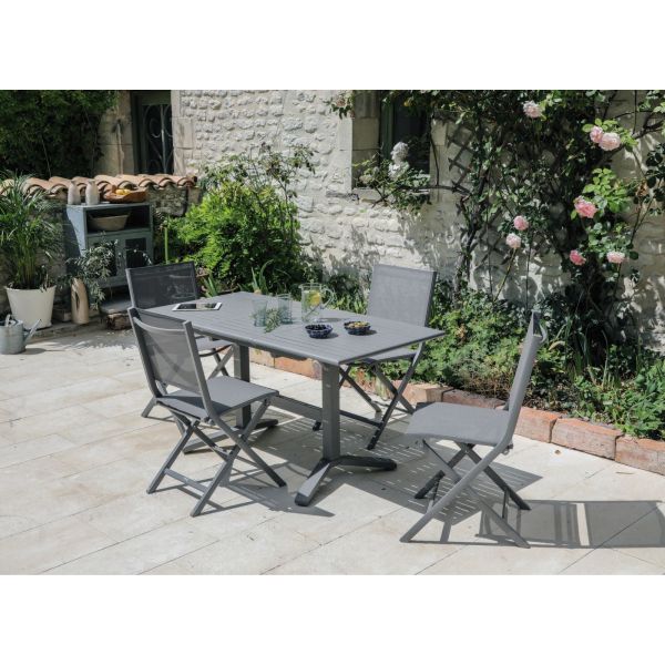 Table jardin en aluminium allonge papillon Sotta 110-150 cm - 479