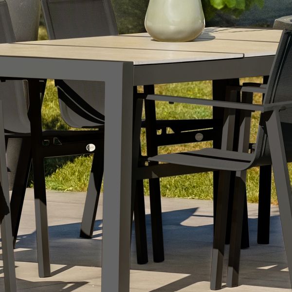 Table de jardin en aluminium et céramique venise (table fixe)