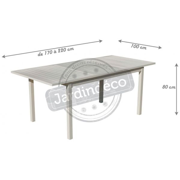 Table de jardin en aluminium extensible Sarana - IND-0429