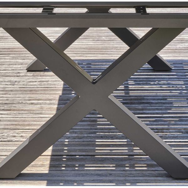 Table de jardin en aluminium et plateau HPL avec rallonge automatique Floride - 1019