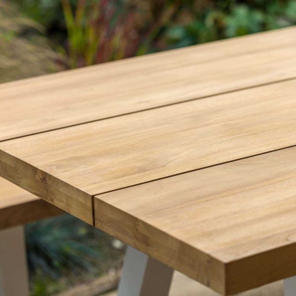 Table de jardin en aluminium et teck recyclé 10 personnes - MOR-0160