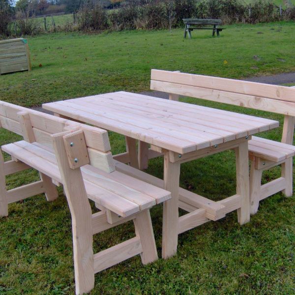 Table de jardin en bois Bourgogne - SAUVEGARDE58