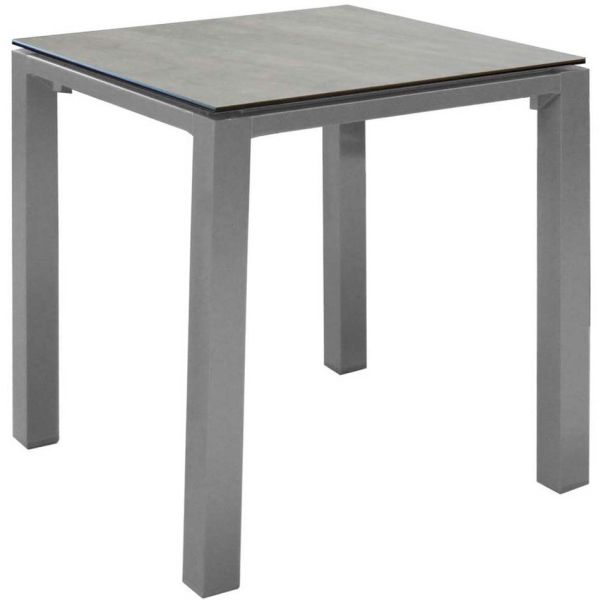 Table de jardin carrée en aluminium plateau HPL Stoneo