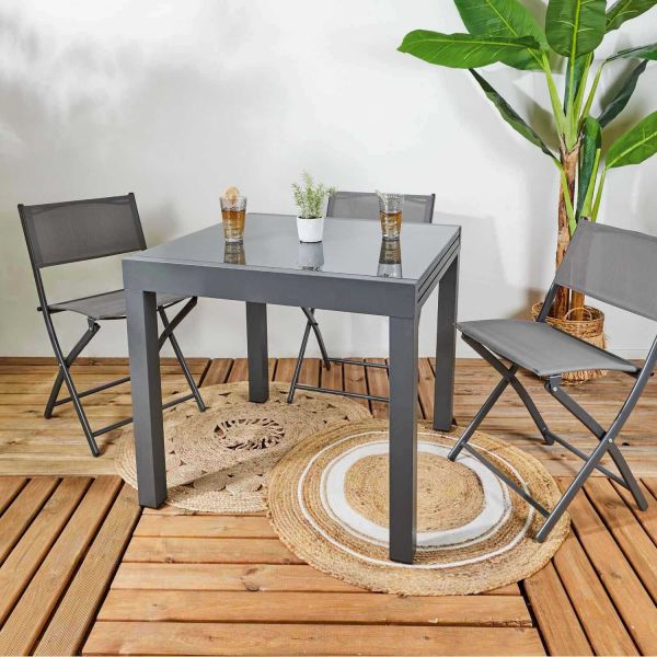Table de jardin extensible en métal Haria 80 x 80 x 75 cm - 8