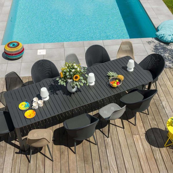 Table de jardin extensible 8 à 12 personnes en aluminium Palma - 