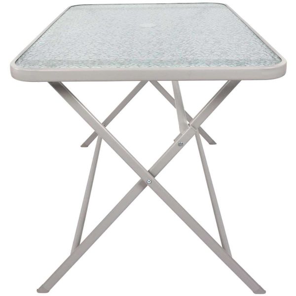 Table de jardin en métal et verre trempé Formentera 110 x 70 cm - 83,90