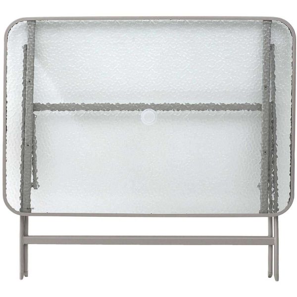 Table de jardin en métal et verre trempé Formentera 110 x 70 cm - 5