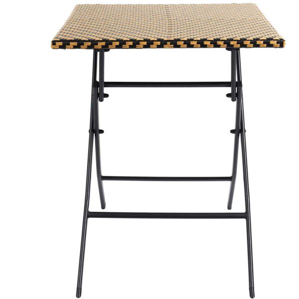 Table de jardin pliable plateau tressé - 59,90