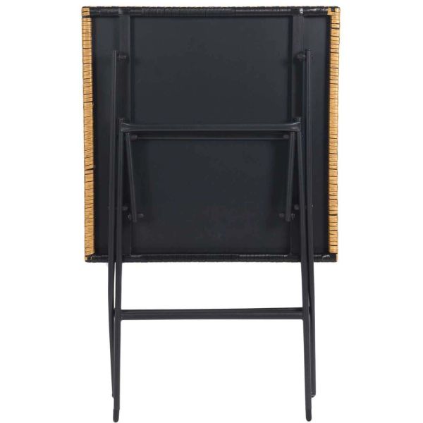 Table de jardin pliable plateau tressé - 6