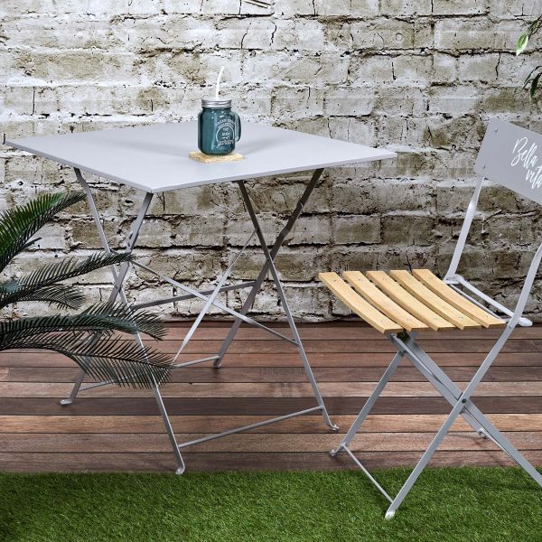 Table de jardin pliante en métal Palerme - THE HOME DECO FACTORY