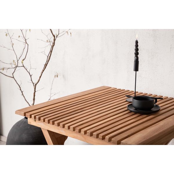 Table de jardin pliante carré 70 x 70 cm en teck ghana