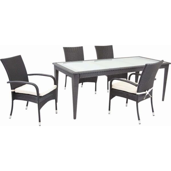 Table de jardin en polyrésine et verre - AUBRY GASPARD
