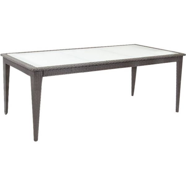 Table de jardin en polyrésine et verre