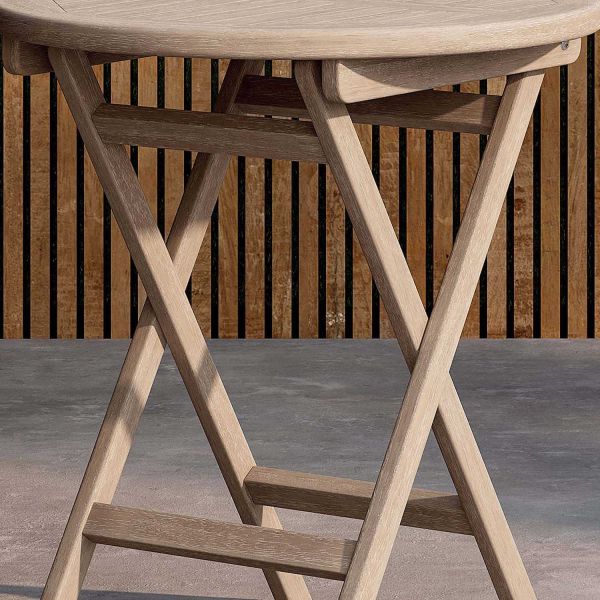Table de jardin Ø70 cm en teck Kenya - 8