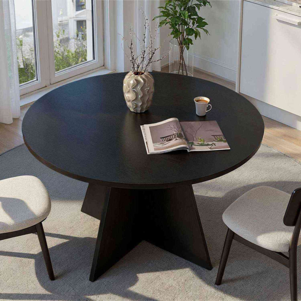 Table à manger ronde en aggloméré Virella - 7