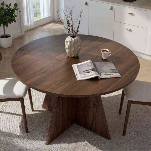 Table à manger ronde en aggloméré Virella - 7