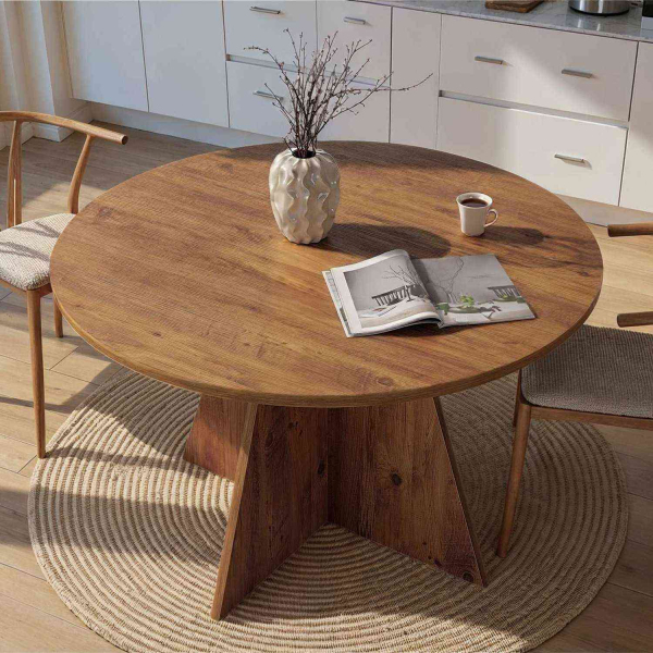 Table à manger ronde en aggloméré Virella - 7