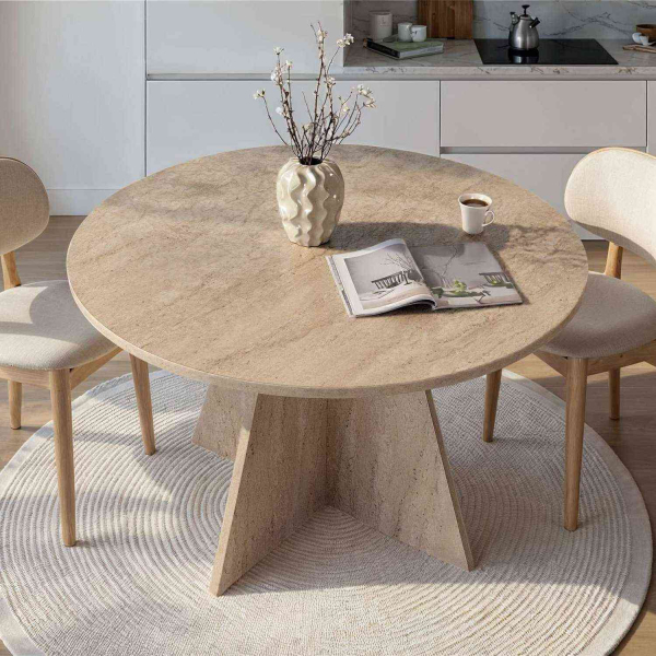 Table à manger ronde en aggloméré Virella - 7