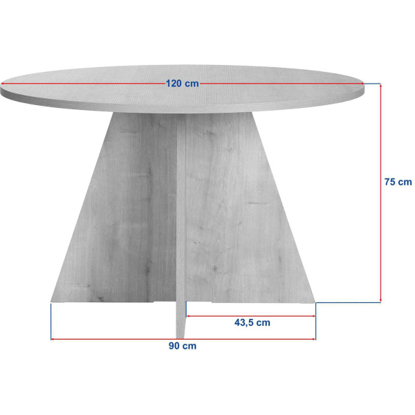 Table à manger ronde en aggloméré Virella - ASI-2180