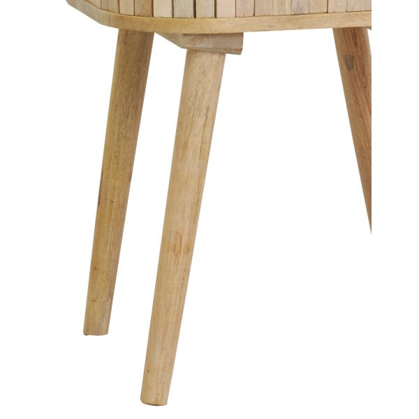 Table de nuit en bois de manguier lamé - 6