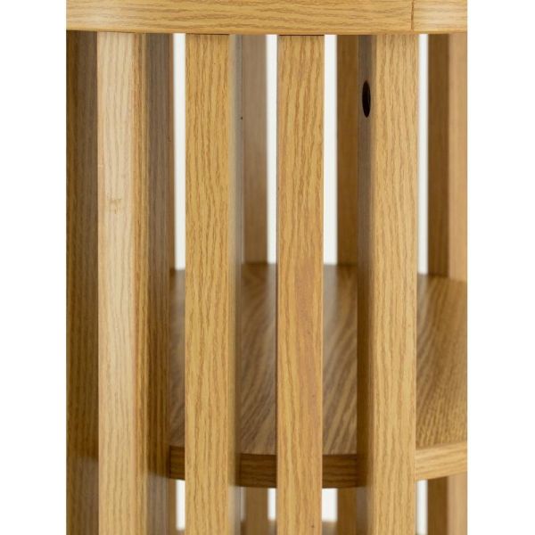 Table de nuit en rond lamelle - 6