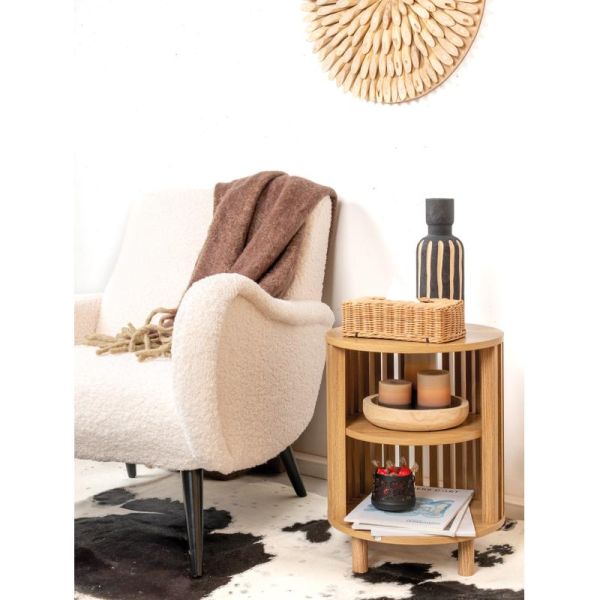 Table de nuit en rond lamelle - AUBRY GASPARD