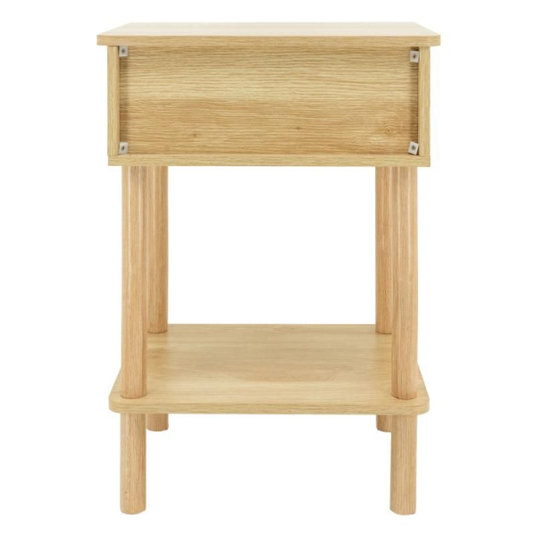 Table de nuit moderne en médium naturel avec tiroir - 59,90