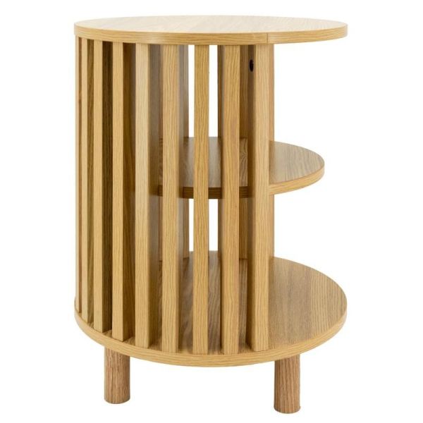 Table de nuit en rond lamelle - AUB-7345