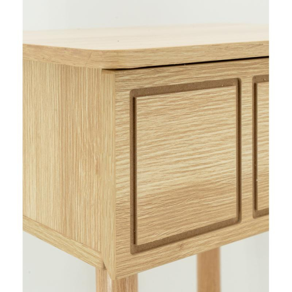 Table de nuit moderne en médium naturel avec tiroir - 7