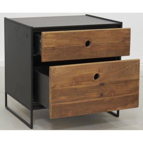 Table de nuit en pin recyclé REWOOD - AUBRY GASPARD