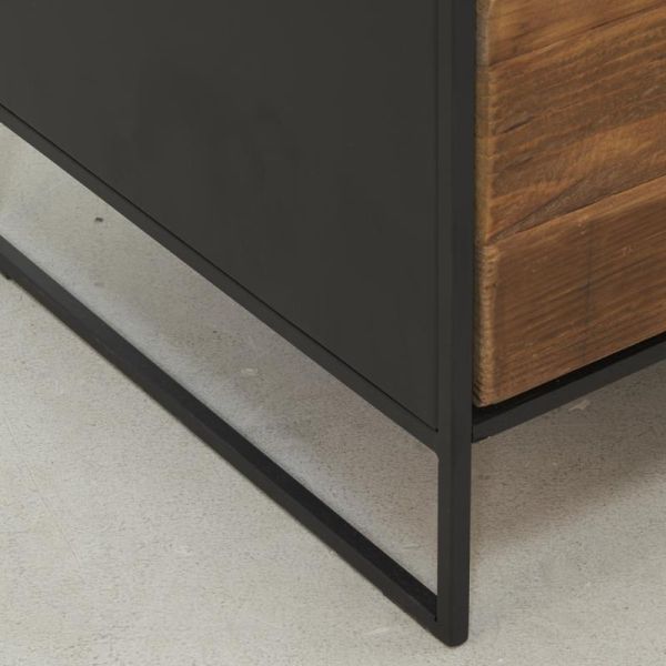 Table de nuit en pin recyclé REWOOD - 5