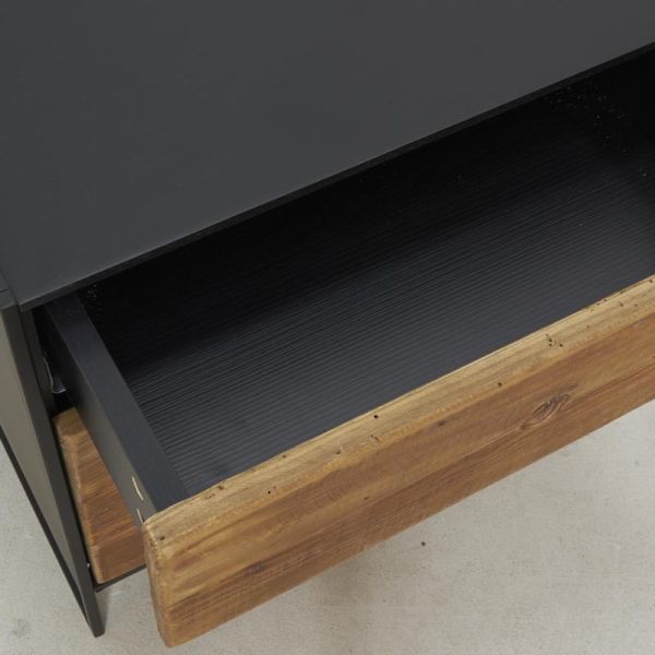 Table de nuit en pin recyclé REWOOD - 6