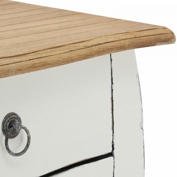 Table de nuit 2 tiroirs en bois blanc - 155