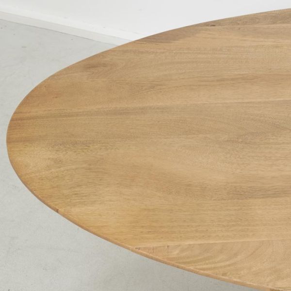 Table ovale en manguier et métal - AUB-6159