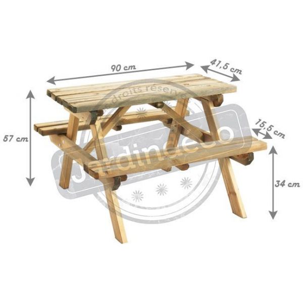 Table pique-nique bois pour enfant Wapiti - BUR-0290