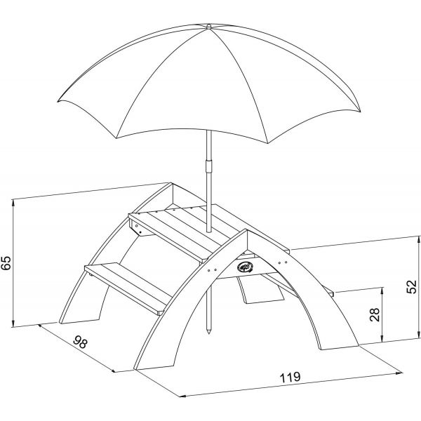 Table de pique-nique enfant avec parasol Kylo - 6