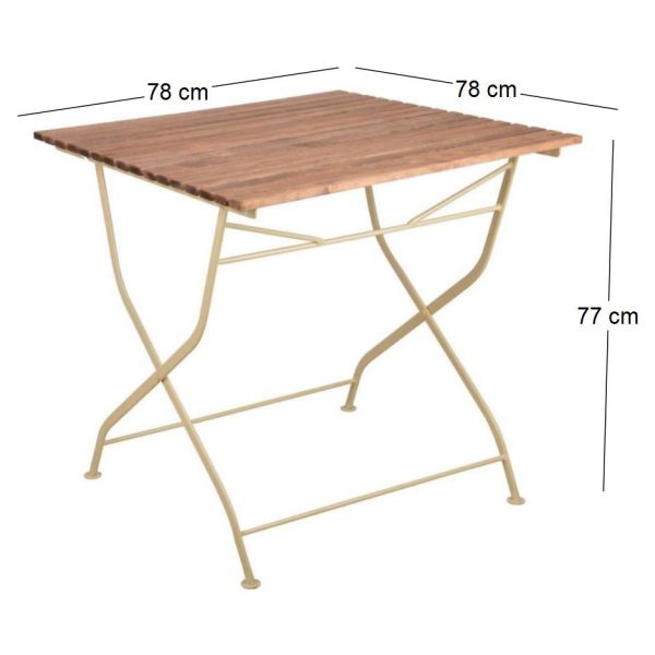 Table pliable en bois et métal - ESS-0844