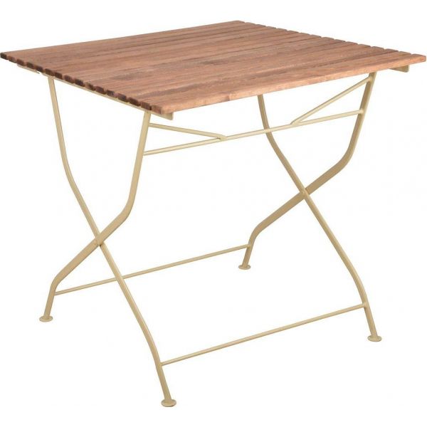 Table pliable en bois et métal